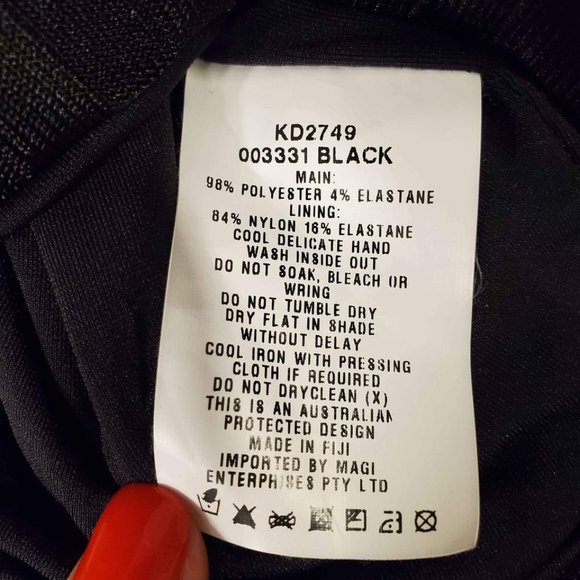 **BLACK** Kookai Marble Rib Knit Bodycon Mini Dress The Volte - Picture 7 of 7